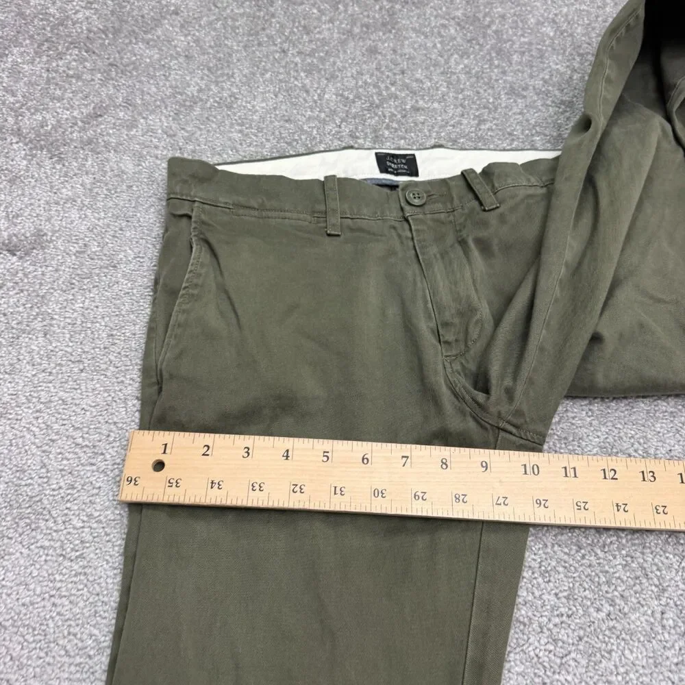J.Crew 484 Slim Fit Chino Pants Mens 28x30 Olive Green Tapered Flat Front Cotton